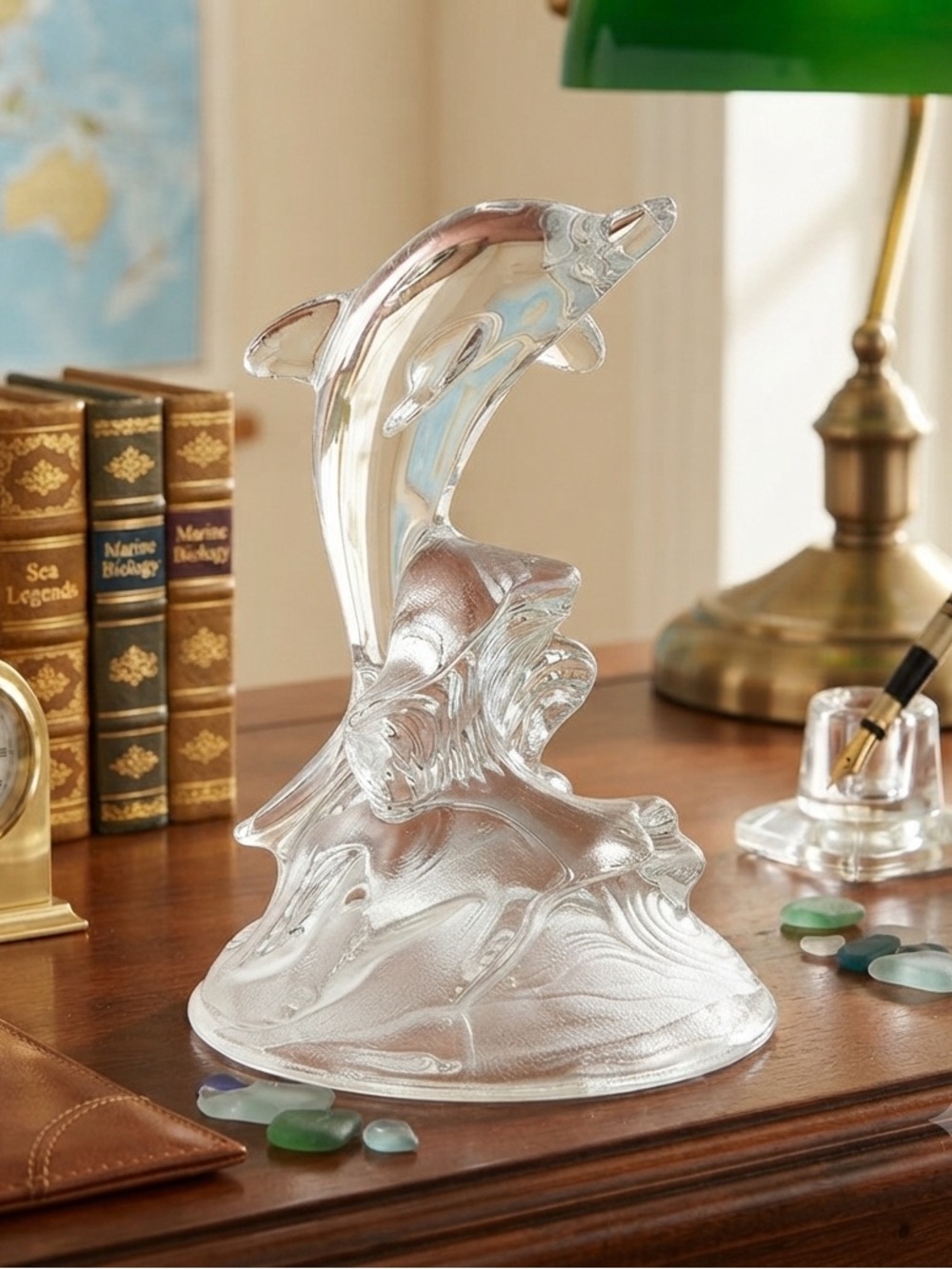 Clear Glass Dolphin Figurine Cristal D'Arques-Durand's Crystal "Animal Boutique